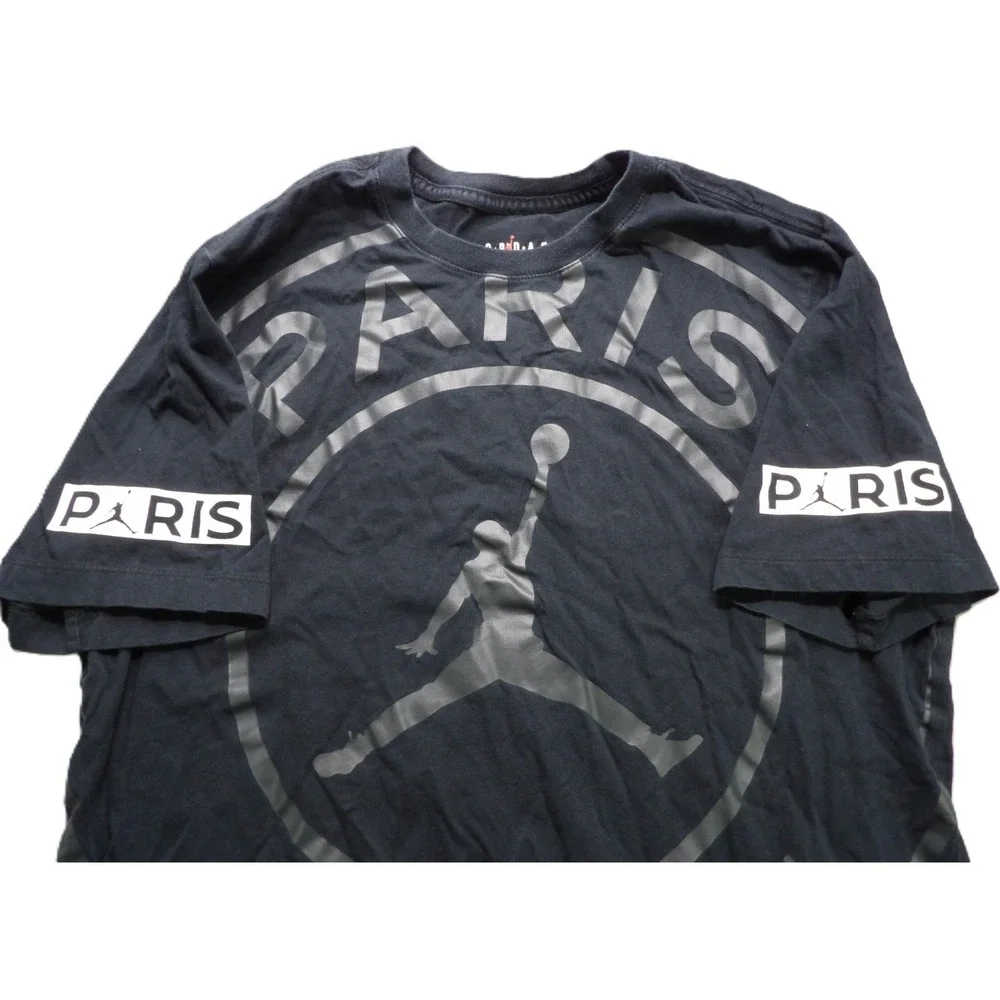 Jordan PSG Paris Saint Germain Jumpman Shirt Cotton Men L Black Graphic Tee